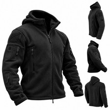 Men Casual Coat Tactical Recon Fleece Jacket Full Zip Army Hoodie Combat Hoody