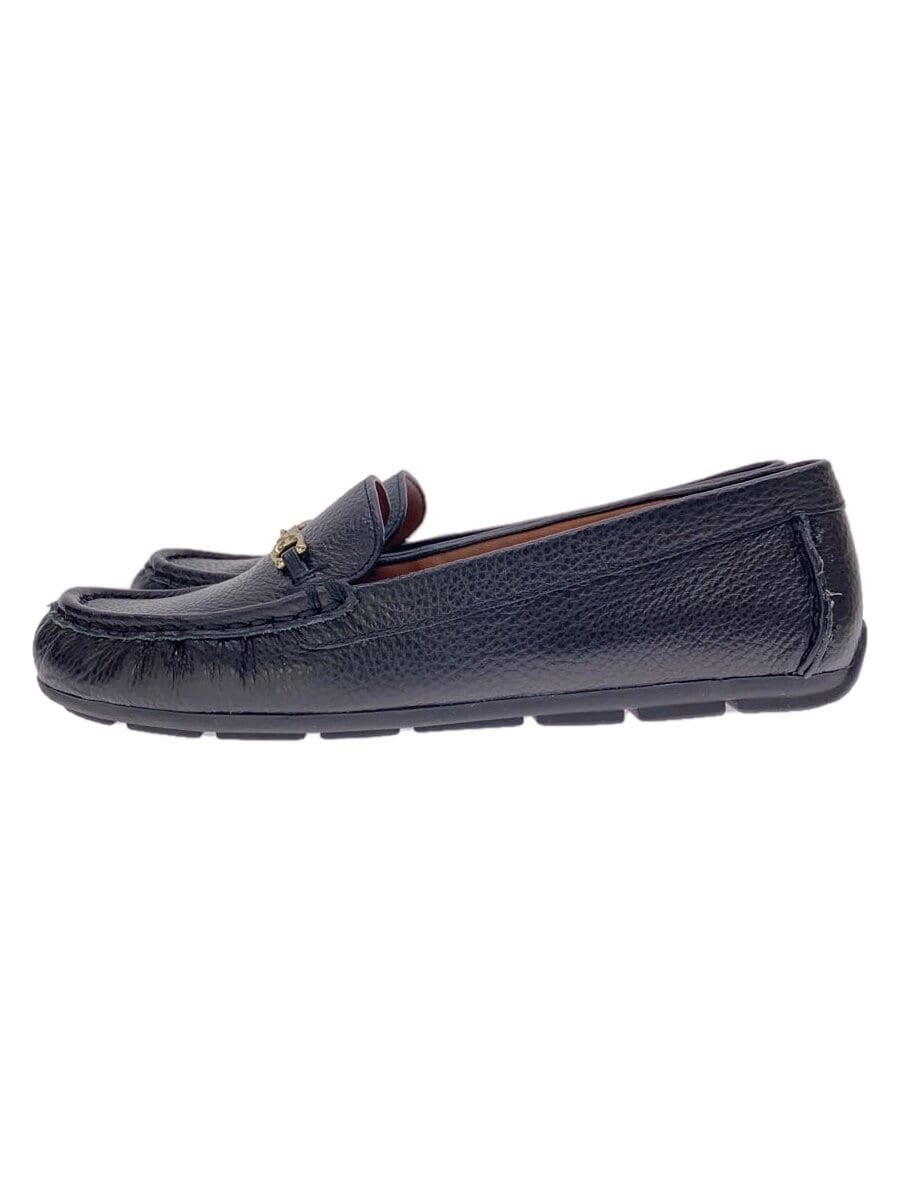 COACH Black Leather Loafers Size 37 for Women