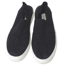 Steve Madden Fayna Black Slip On Sneakers Shoes Women Size 7 Faux Suede