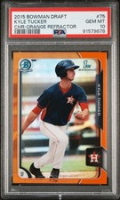 2015 Bowman Chrome Draft Kyle Tucker 1st Prospect Orange Refractor #d/25 PSA 10