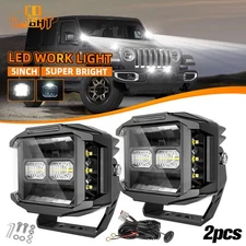 AUXBEAM 5inch Side Shooter LED Work Light Bar Pods Fog Lamp Offroad Driving DRL