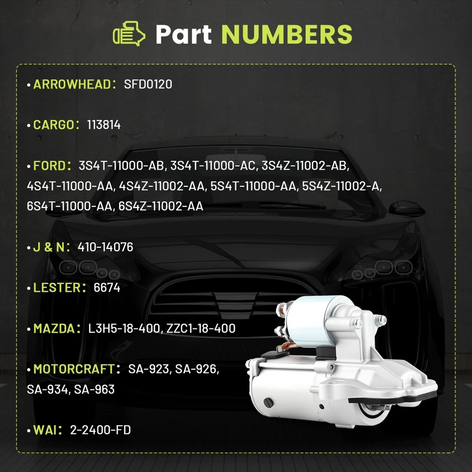 Genuine OE Starter Motor Fit 2005-2011 Mazda Tribute & 2005-2011 Mercury Mariner Foto 2 de 4