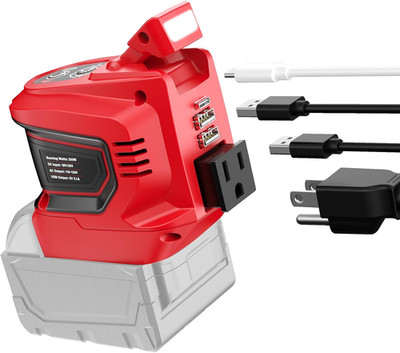 Power Inverter Compatible with Milwaukee 18V Battery,Ecarke Real 200W Portable P