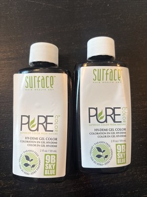 SURFACE PURE COLOR Hy-Demi Gel Color 9B SKY BLUE 2 Fl. oz (LOT OF 2)