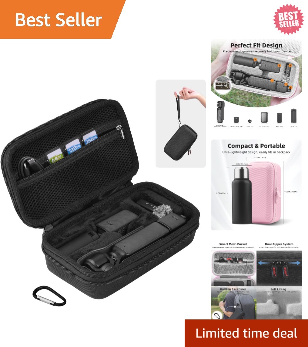 J*様 DJI Osmo Pocket ブラック キャリングケース付き DJI Osmo Pocket 3 Protective Storage Case with Hand Strap