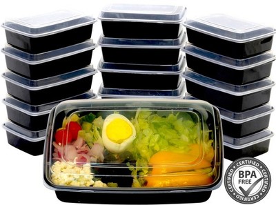 16 Pack - SimpleHouseware 1 Compartment Food Grade Meal Prep Storage Container B