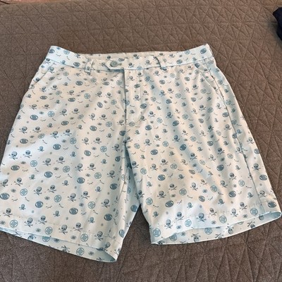 G/Fore Golf Shorts Mens Blue Performance Flat Front Slash Pockets 33