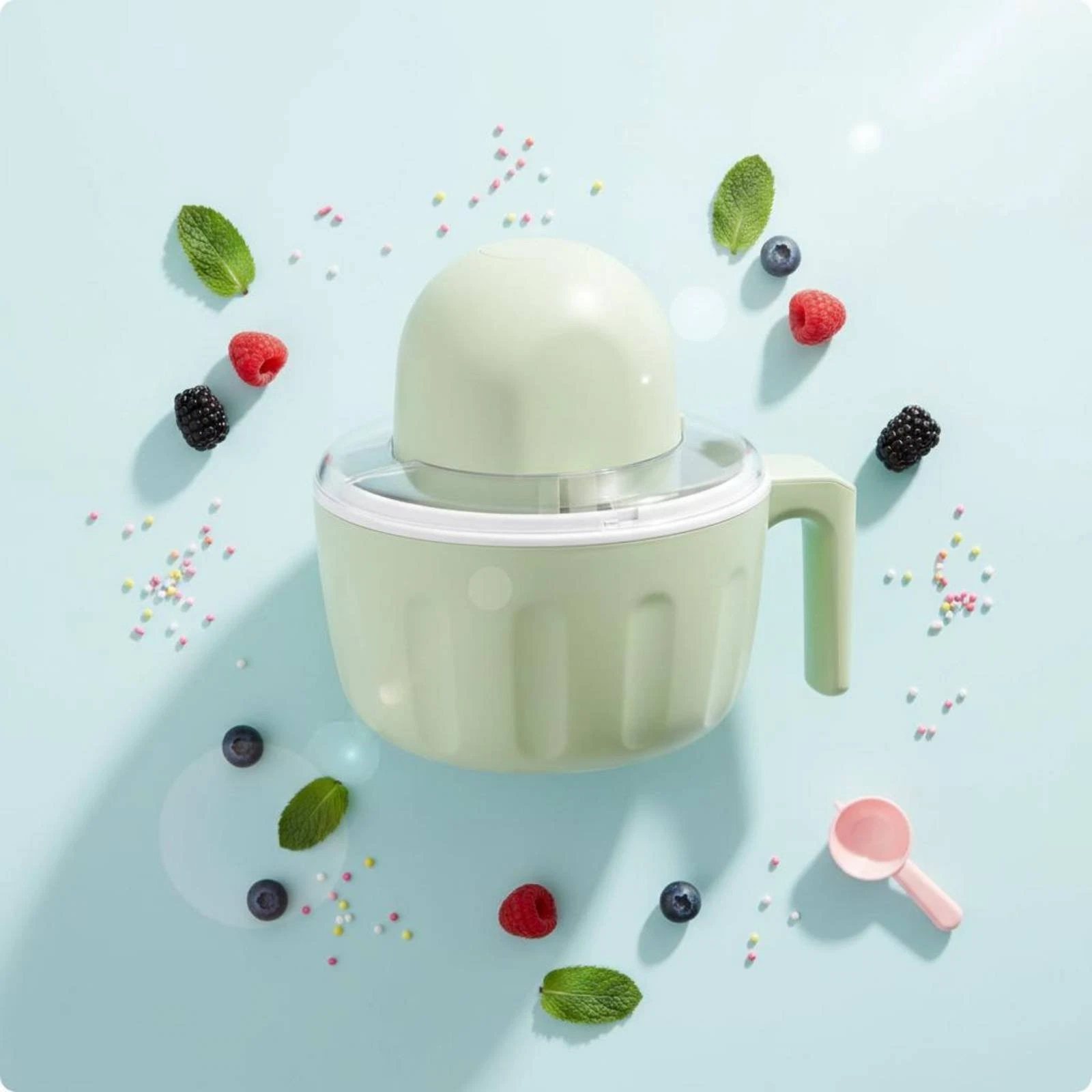 8 Pieces Battery-Powered Ice Cream Machine Gift Suggestion Home Appliance Small