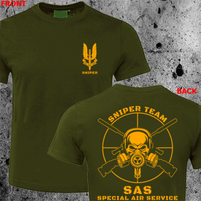 T-shirt SAS British Army Sniper – Noir – Gildan – Uni Adulte – Neuf Sans étiquettes