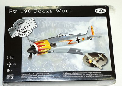 Testors FW-190 Focke Wulf Airplane 1:48 Scale Diecast Metal Model Kit ...