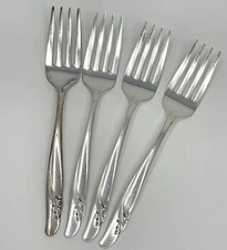 International Rogers EXQUISITE Silverplate 1957 Salad Forks 6 1/8” Set Of 4