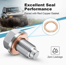 M12x1.5 Stainless Steel Magnetic Oil Drain Plug Bolt w/ Washer for BMW