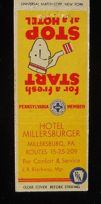 1940s Hotel Millersburger J. R. Blackway Routes 15-25-209 Millersburg PA Dauphin