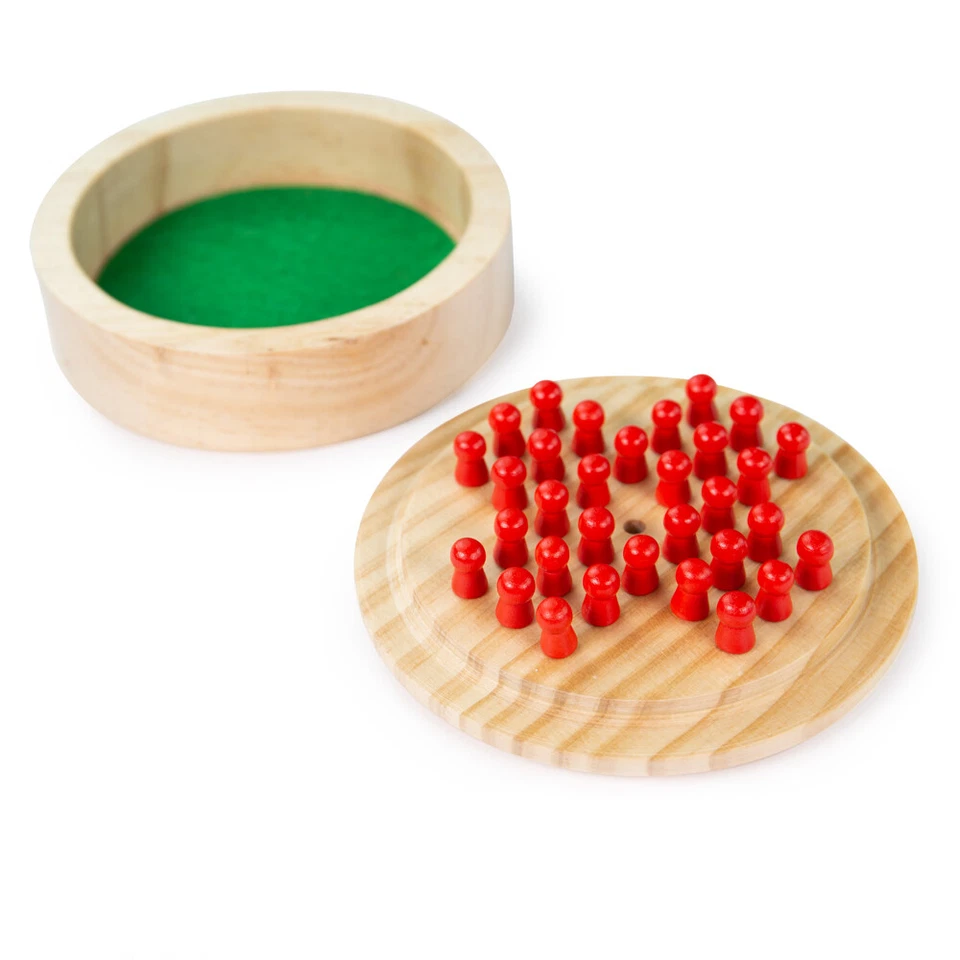 Bigjigs Toys Mini Wooden Solitaire Game, Travel Game, Stocking Filler Toys - Image 2 of 4