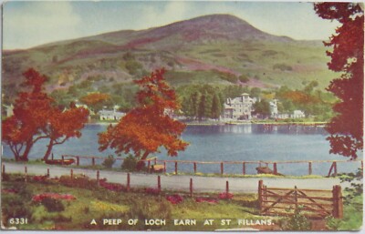 Alte Postkarte von A Peep of Loch Earn in St. Fillans - Ref: 1010