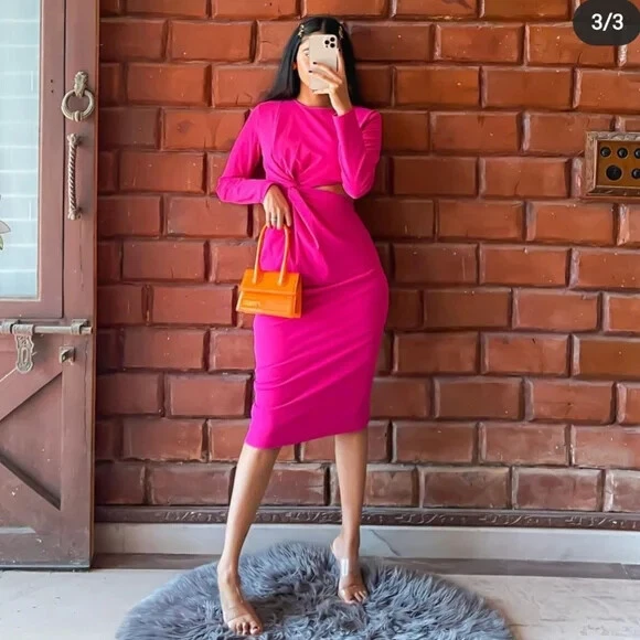 Cut out knot dress cheap