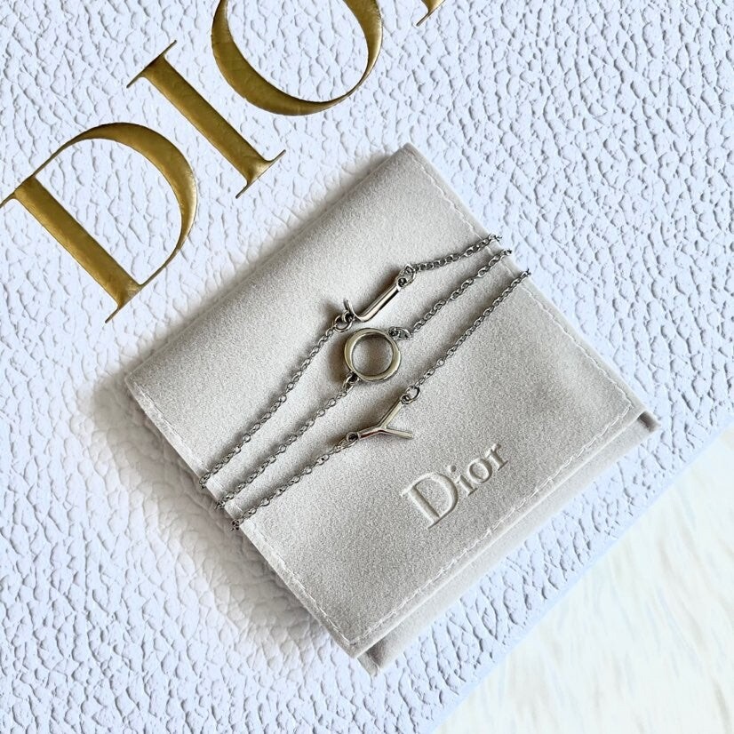 New Authentic Dior Joy Silver Tone Triple Chain Bracelet In New Authentic Dior Joy Silver Tone Triple Chain Bracelet In