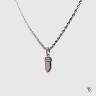 Collier pendentif pierre de guérison rose cristal, acier inoxydable premium énergie de guérison