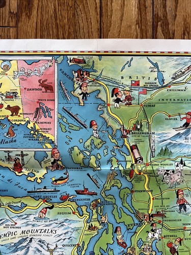 1936 Good Natured Map of Seattle, Washington Shrine Playground - Picture 6 of 14