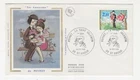 FRANCE, 1985 St. Valentine's Day 2f.10, Silk First Day cover.