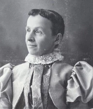 Antique E.S. Smedley Cabinet Card Photo High Collar Victorian Lady Berea Ohio