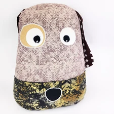 Patchwork Floppy Ear Dog Weighted Plush Pillow Stuffed Animal Nursery Decor