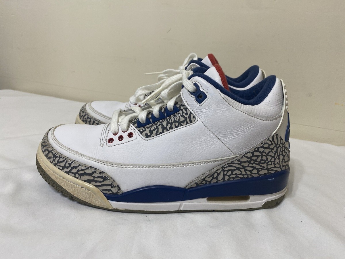 シューズ(男性用) Nike Air Jordan 3 RETRO OG TRUE BLUE Air Jordan 3 Retro OG 'White & Cement Grey & Blue'. Nike SNKRS