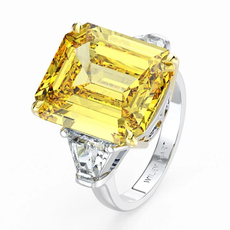 Anello Donna Argento sterling 925 25CT diamante sintetico Fedina Pietre 8 Misure - Immagine 3 di 4