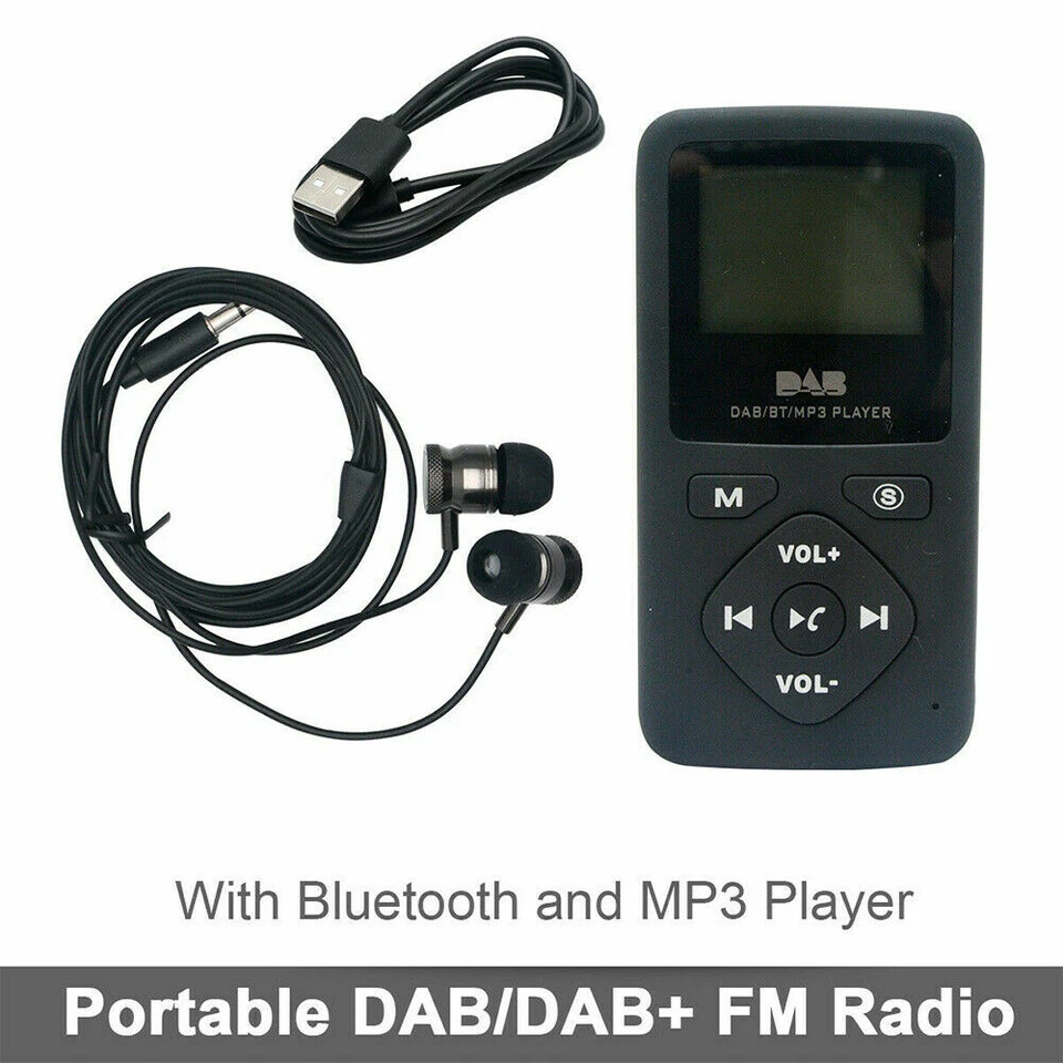 Personal Portable Pocket Digital DAB/DAB+ FM Radio Earphone Bluetooth MP3 Player - Image 2 of 4