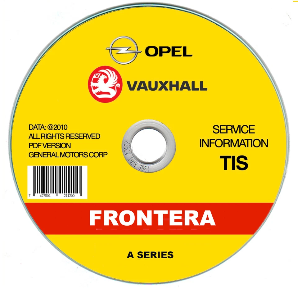 Opel Vauxhall Frontera, Serie A (1991-1998) Manual De Taller En CD - Imagen 1 de 4