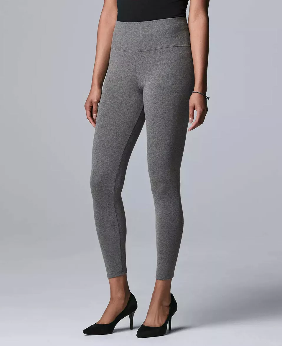 Simply Vera Wang High Rise Heavyweight Leggings Womens S or XL Grey Pants