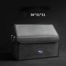 Leather Car Rear Trunk Storage Luggage Box Cargo Organizer For Subaru Black