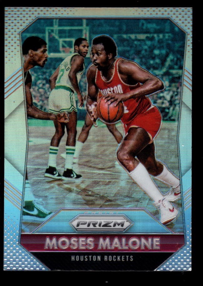 MOSES MALONE #260 ROCKETS PRIZMS SILVER REFRACTOR SP 2015-16 PANINI PRIZM 15-16