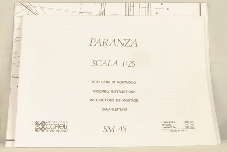 COREL SM45 BARCA a vela Modello PARANZA Imbarcazione italiana scala 1:25 - Immagine 4 di 4