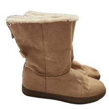 Cat Jack Girls Faux Suede Fur Tan Boots - Size 6