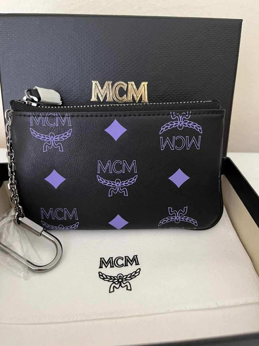 MCM Wallet - Key Pouch Logo Leather - Black Purple