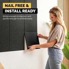 Large Cork Board for Wall 59" X 36", Black Bulletin Board | 15 Pack Felt Wall...