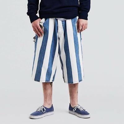 Levis 1990 Silvertab Baggy Striped Carpenter Shorts Sz 28 Levis 1990 Silvertab Baggy Striped Carpenter Shorts Sz 28