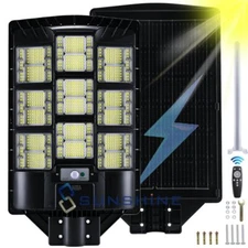 Commercial 999990000LM LED Dusk to Dawn Solar Street Light Outdoor Road Lighting