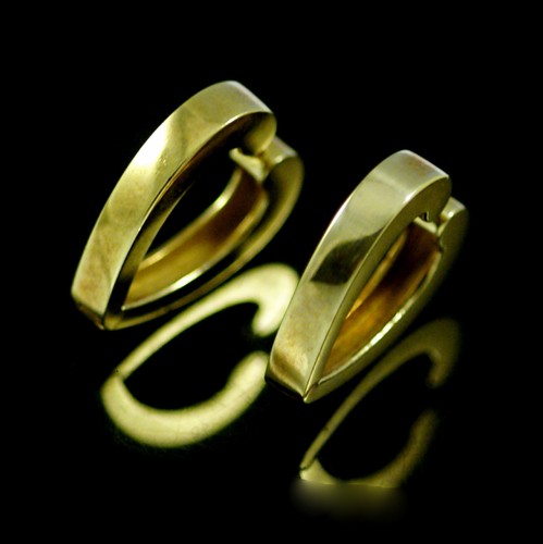 Danish 18k Gold Heart Earrings. 1960s - Picture 4 of 4