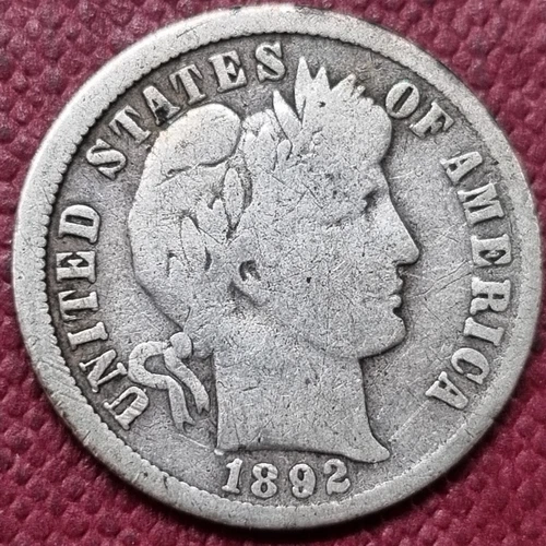 1892 O Barber Dime 10c nicely Circulated VG #76059