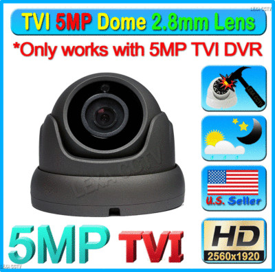 5MP TVI Chipset HD 2.8mm CCTV Wide Angle Weatherproof Outdoor Dome Camera
