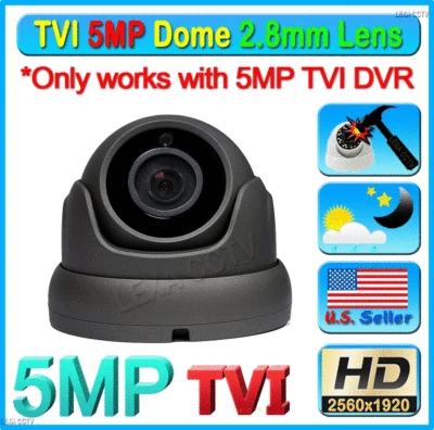 LEXA CCTV 5MP TVI Chipset HD 2.8mm CCTV Wide Angle Weatherproof Outdoor Dome Camera
