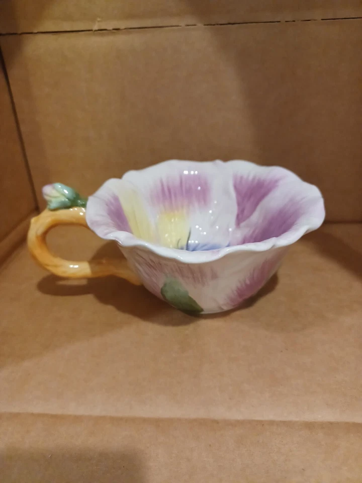 Corner Ruby Garden Collection taza de té púrpura platillo de hojas y cuchara 012-013 Foto 4 de 4