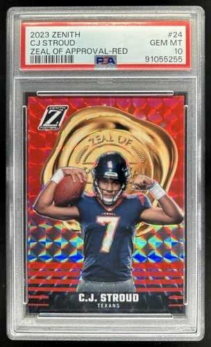 2023 Panini Zenith C.J. Stroud Zeal of Approval Red Rookie RC #24 Texans PSA 10