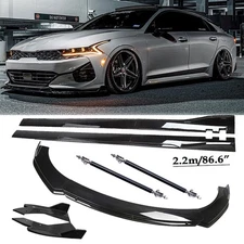 Front Bumper Lip Splitter Spoiler Strut Gloss Black Body K Side Skirt For KIA K5
