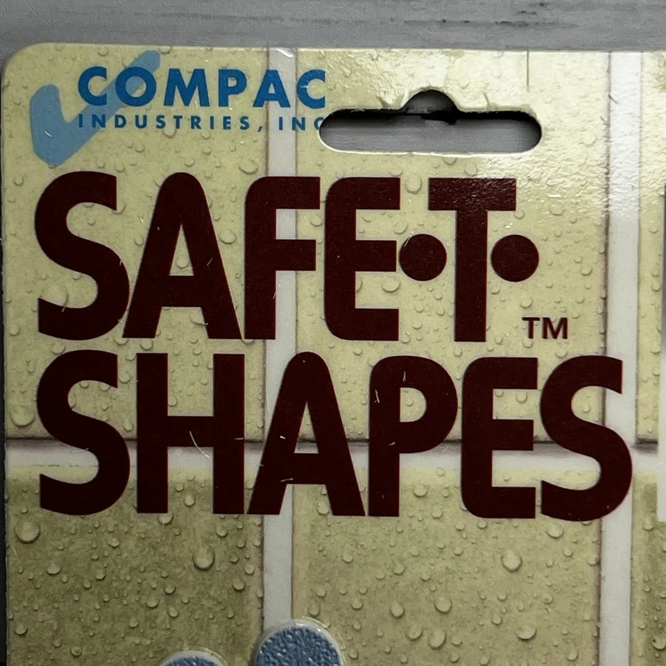 2 nuevos paquetes vintage Compac Safe formas en T apliques antideslizantes baño ducha bebé azul Foto 4 de 4