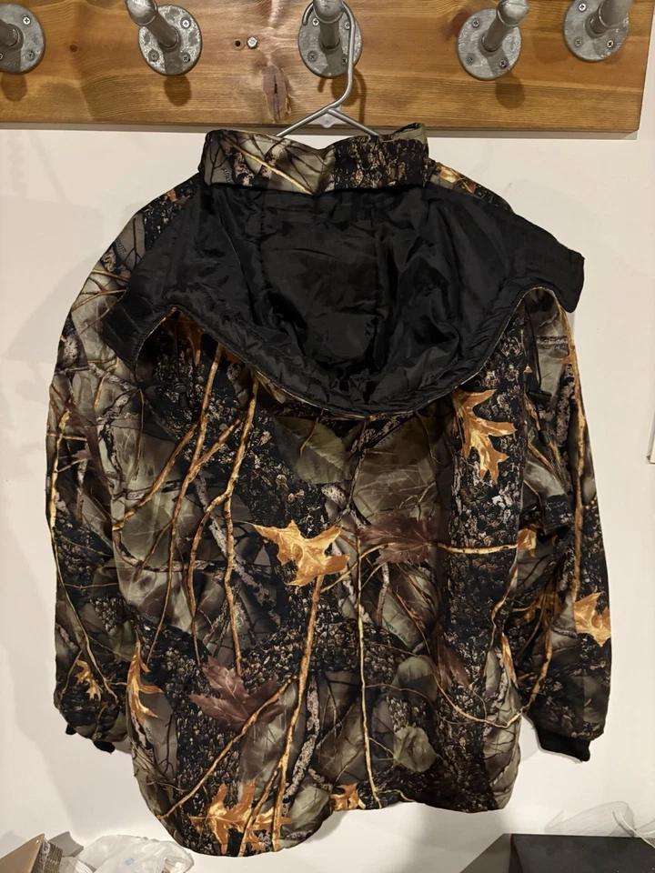 Chaqueta para hombre WFS cremallera completa roble musgo camuflaje aislante capucha extraíble talla grande Foto 2 de 4