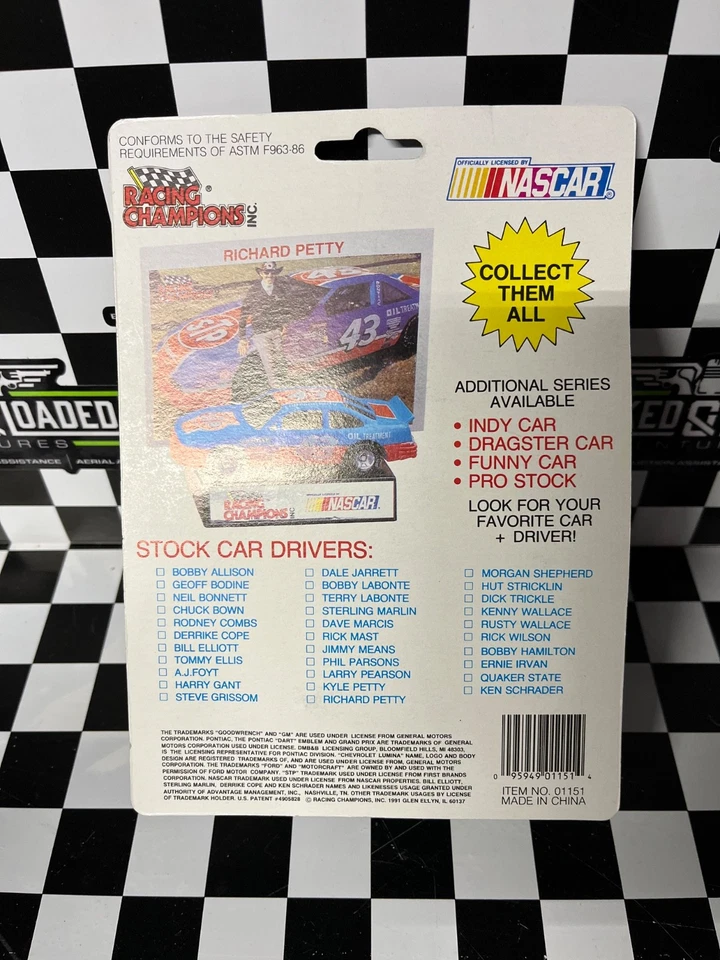 Racing Champions Nascar 1991 Stock Car Hut Stricklin #12 1:64 Foto 2 de 2