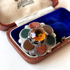 BEAUTIFUL ANTIQUE VICTORIAN STERLING SILVER SCOTTISH AGATE BROOCH
